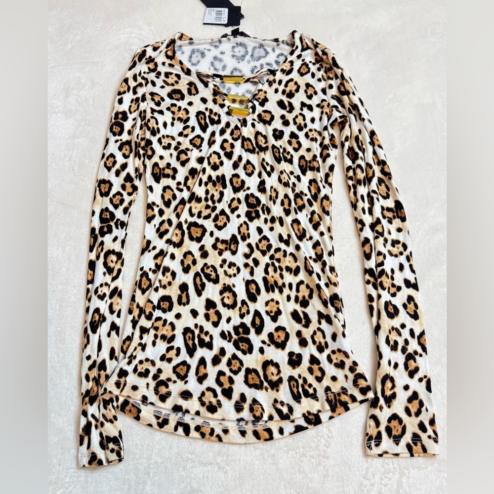 Guess Animal Print Fine Knit Top